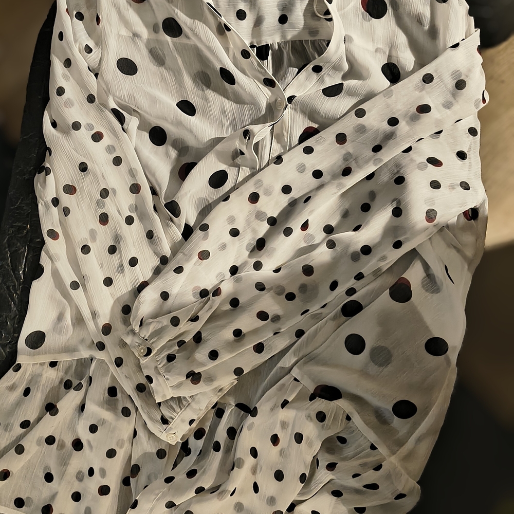 Love & Legend Monochrome Polka Dot Button Down Shirt